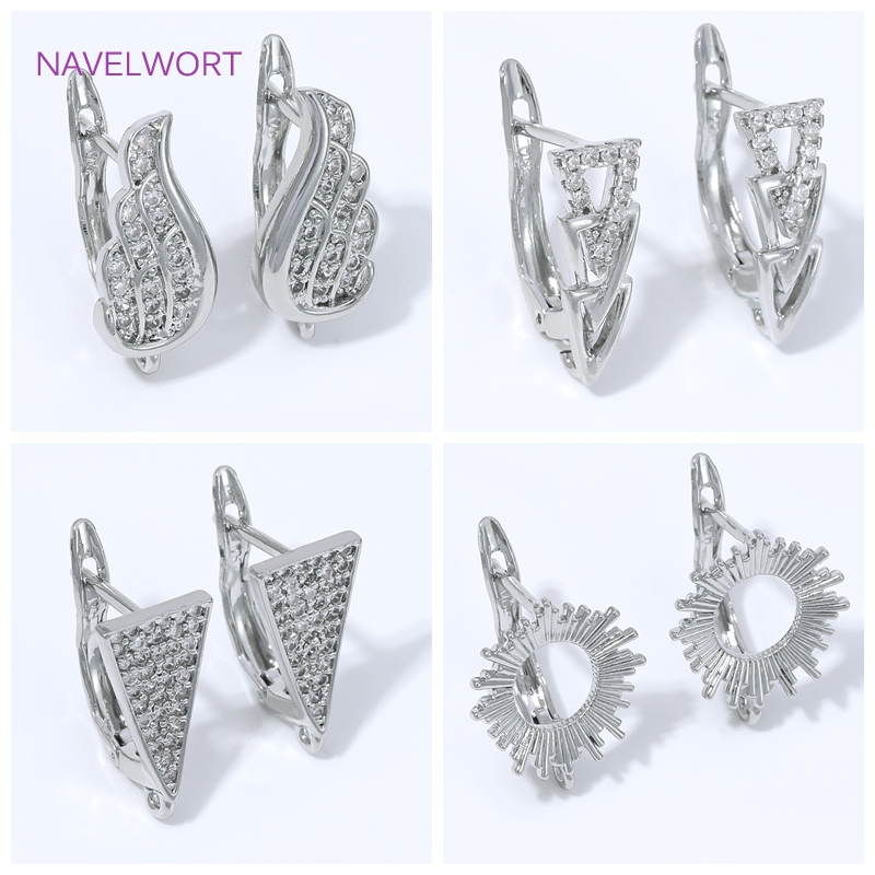 Art Craft Making - 18K Gold Plated Inlaid Zircon Earring