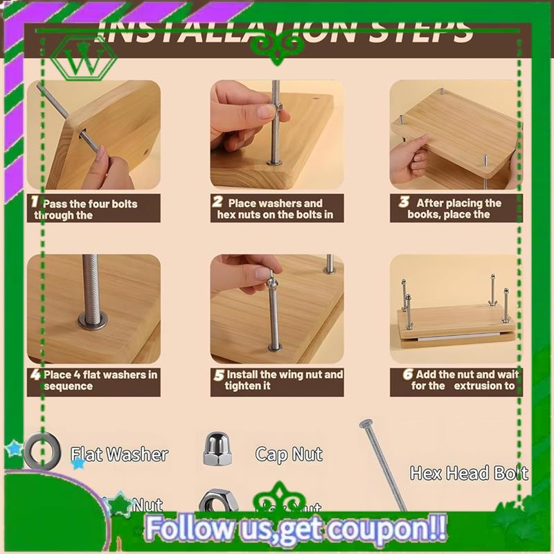 Bookbinding Supply Kit - Reliable-Kits Wooden Book Pressmaterials Bookbinding Supplies