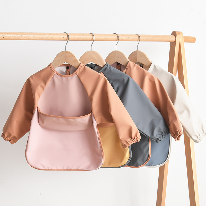 Kids Baby Long Sleeved PU Bibs - Art Craft Toddlers 评论和价格