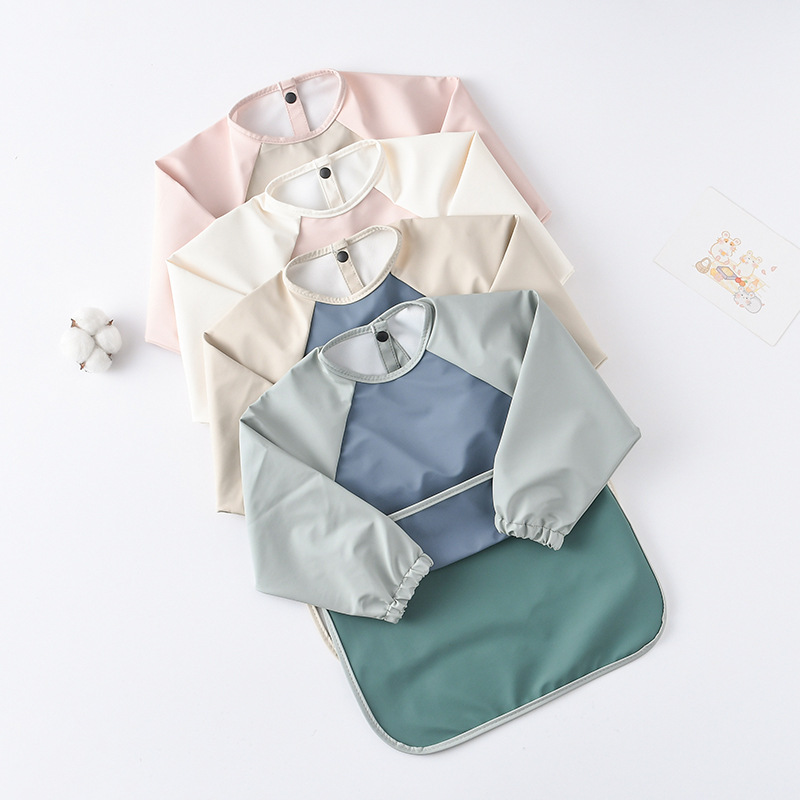 Kids Baby Long Sleeved PU Bibs - Art Craft Toddlers 评论和价格