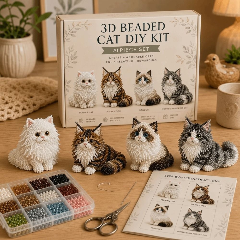 Tiny Beads 3D Beaded Animal Ki - Art Craft Animals 评论和价格