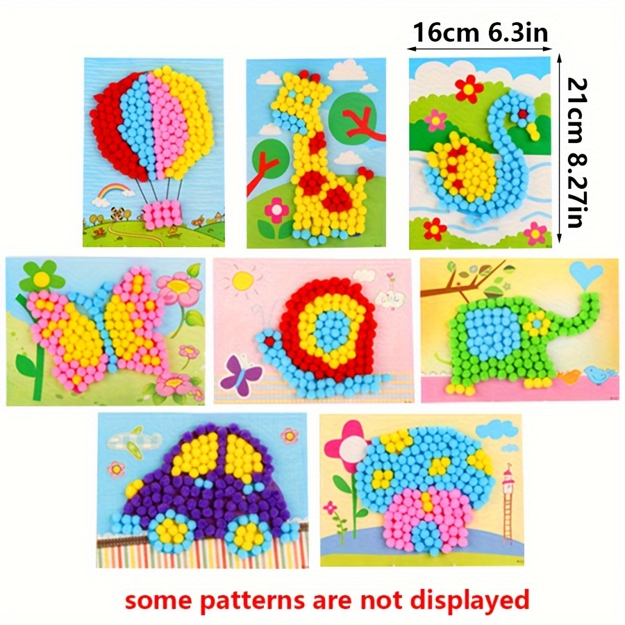 2pcs 16x21cm Colorful Pom-Pom  - Art Craft Animals 评论和价格