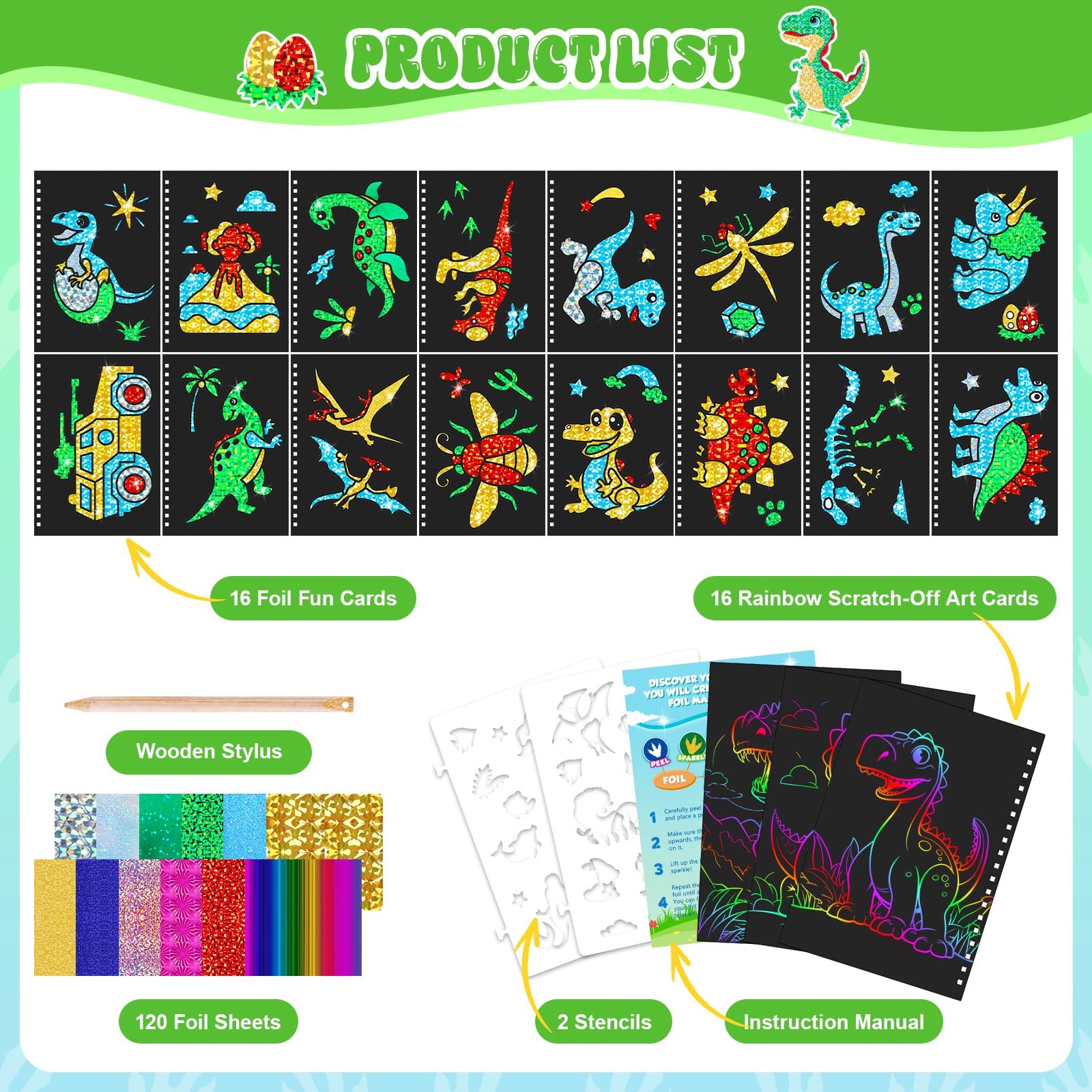 Dinosaur Scratch Art Book for  - Art Craft Dinosaur 评论和价格