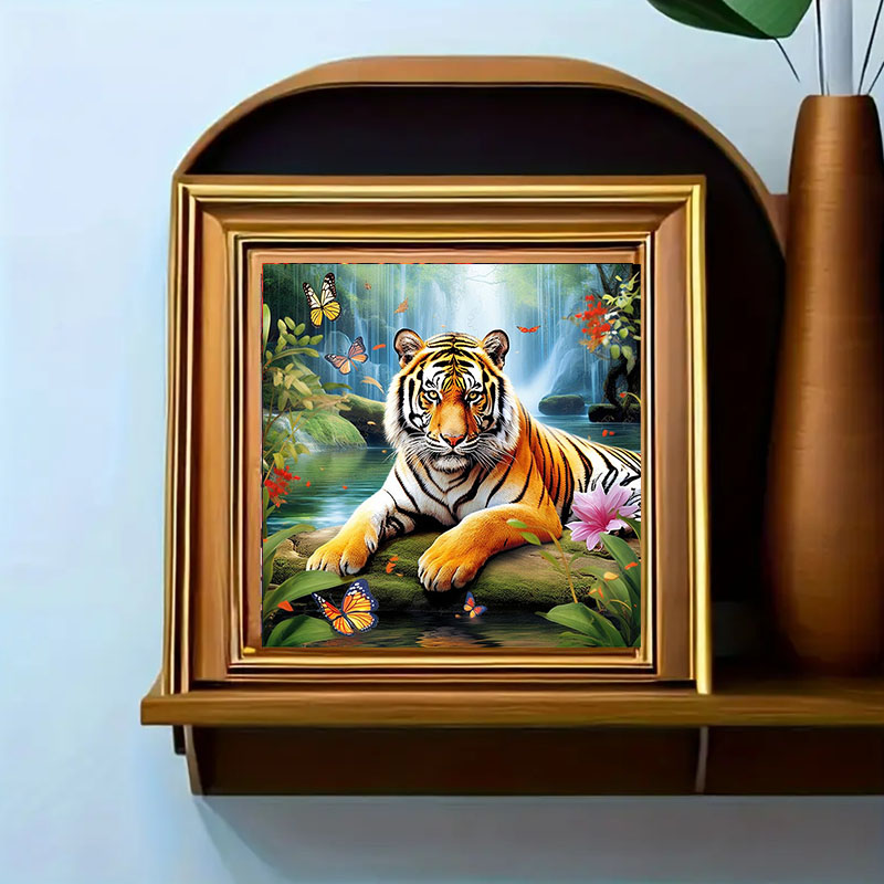 1 Set of Tiger King Diamond Pa - Art Craft Animals 评论和价格