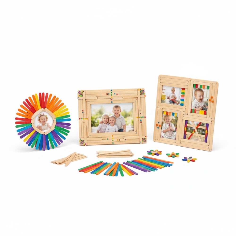 50Pcs Colored Wooden Popsicle  - Art Craft Ice Cream 评论和价格