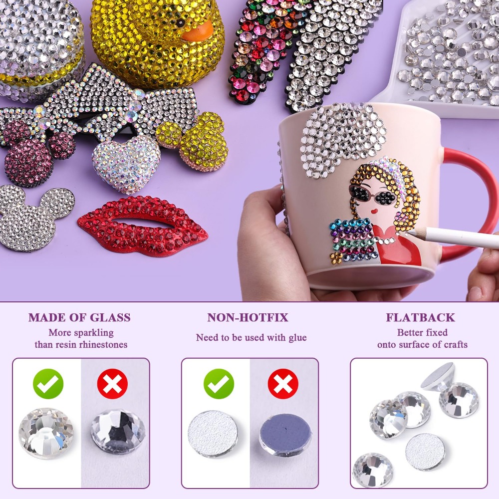 2000PCS Clear SS20 5mm Flatbac - Art Craft Accessories 评论和价格