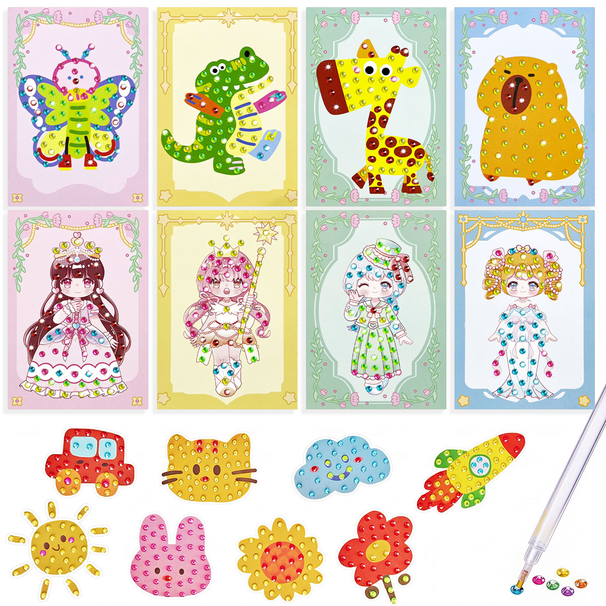 16 Pcs Gem Kit DIY Arts Crafts - Art Craft Animals 评论和价格