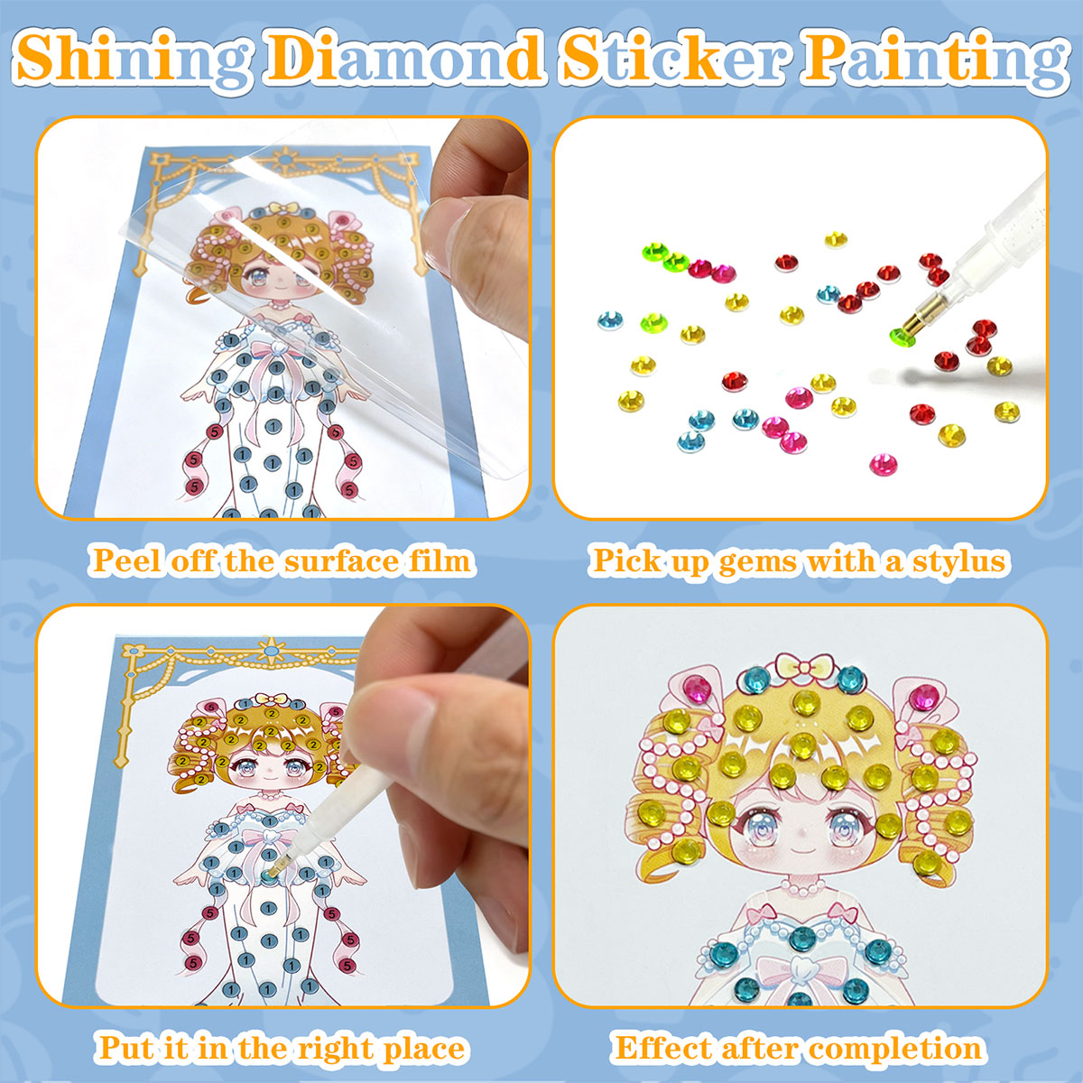 16 Pcs Gem Kit DIY Arts Crafts - Art Craft Animals 评论和价格