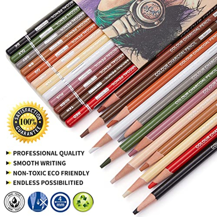 Professional Colored Charcoal  - Chalk Pastel Set 评论和价格