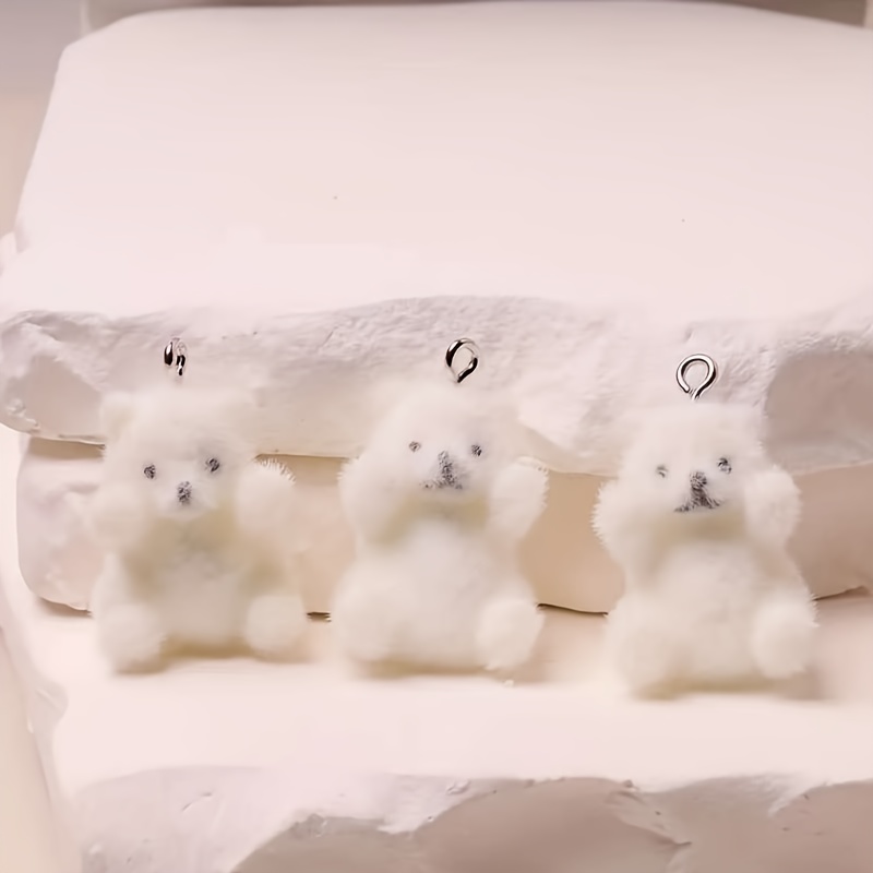 6Pcs Polar Bear Resin Charms C - Art Craft Accessories 评论和价格
