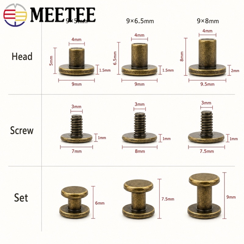 50/100Pcs 5-8mm Metal Screw Ri - Bookbinding Supply Kit 评论和价格