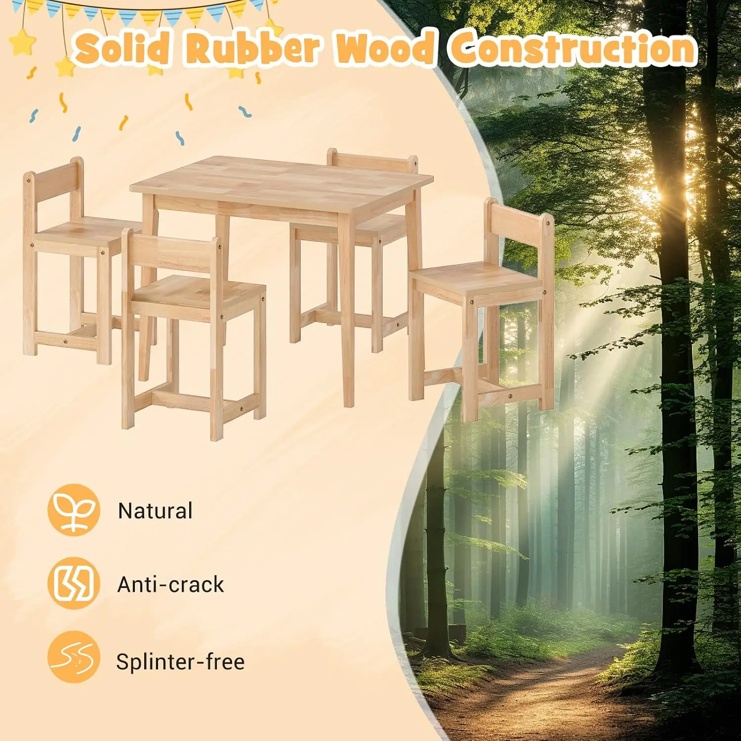 Kids Table and Chairs, 5 Piece - Art Craft Toddlers 评论和价格