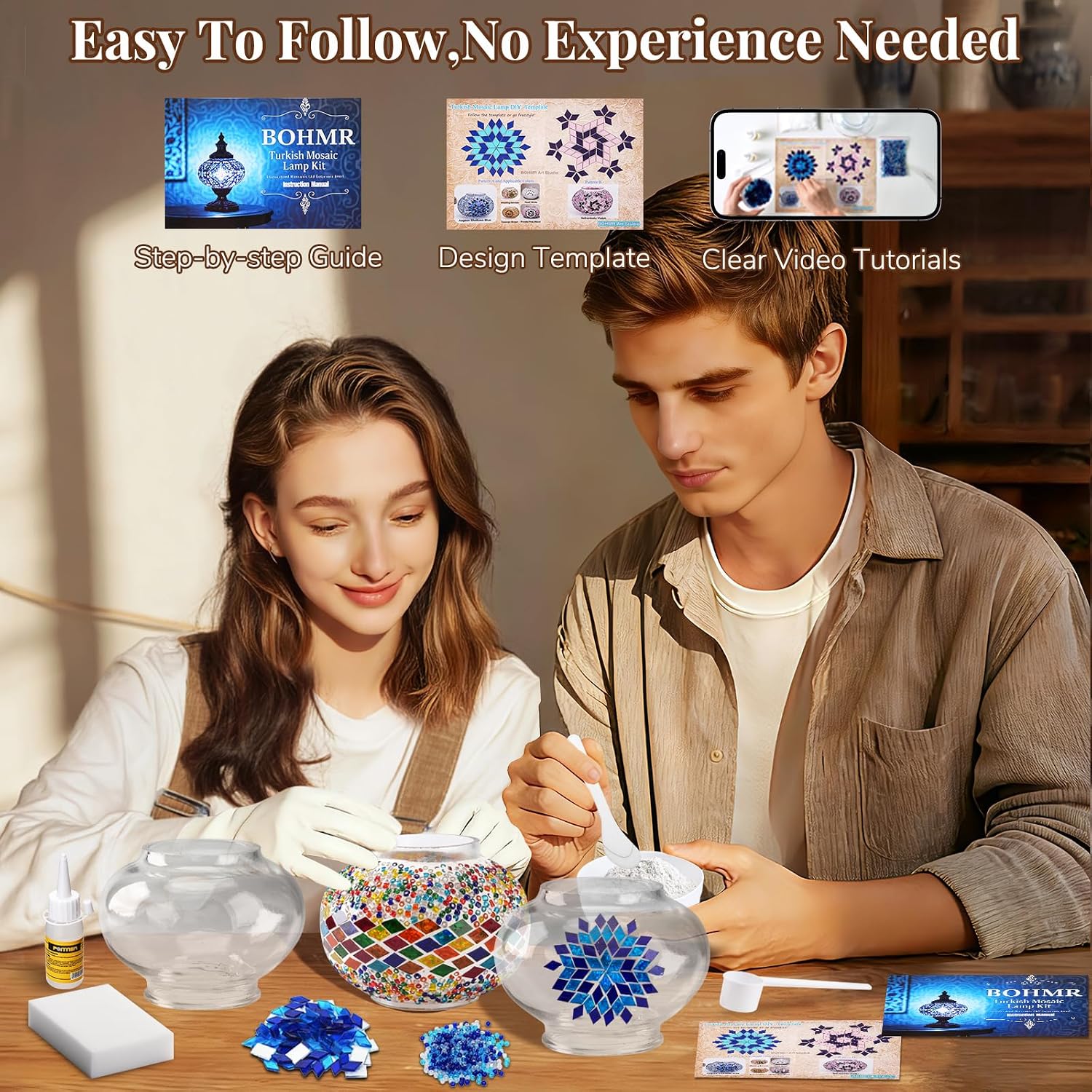 DIY 3 Globe Turkish Mosaic Lam - Art Craft Making 评论和价格
