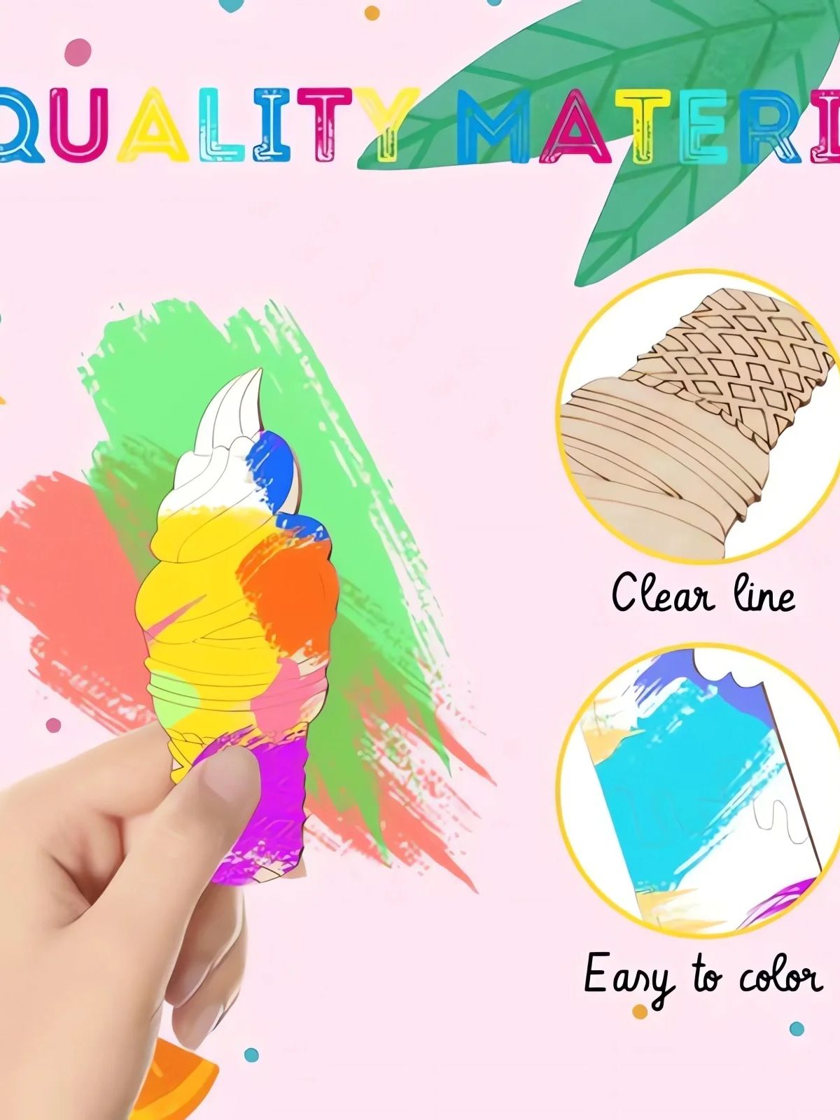 6/30pcs Ice Cream Wood Cutouts - Art Craft Ice Cream 评论和价格