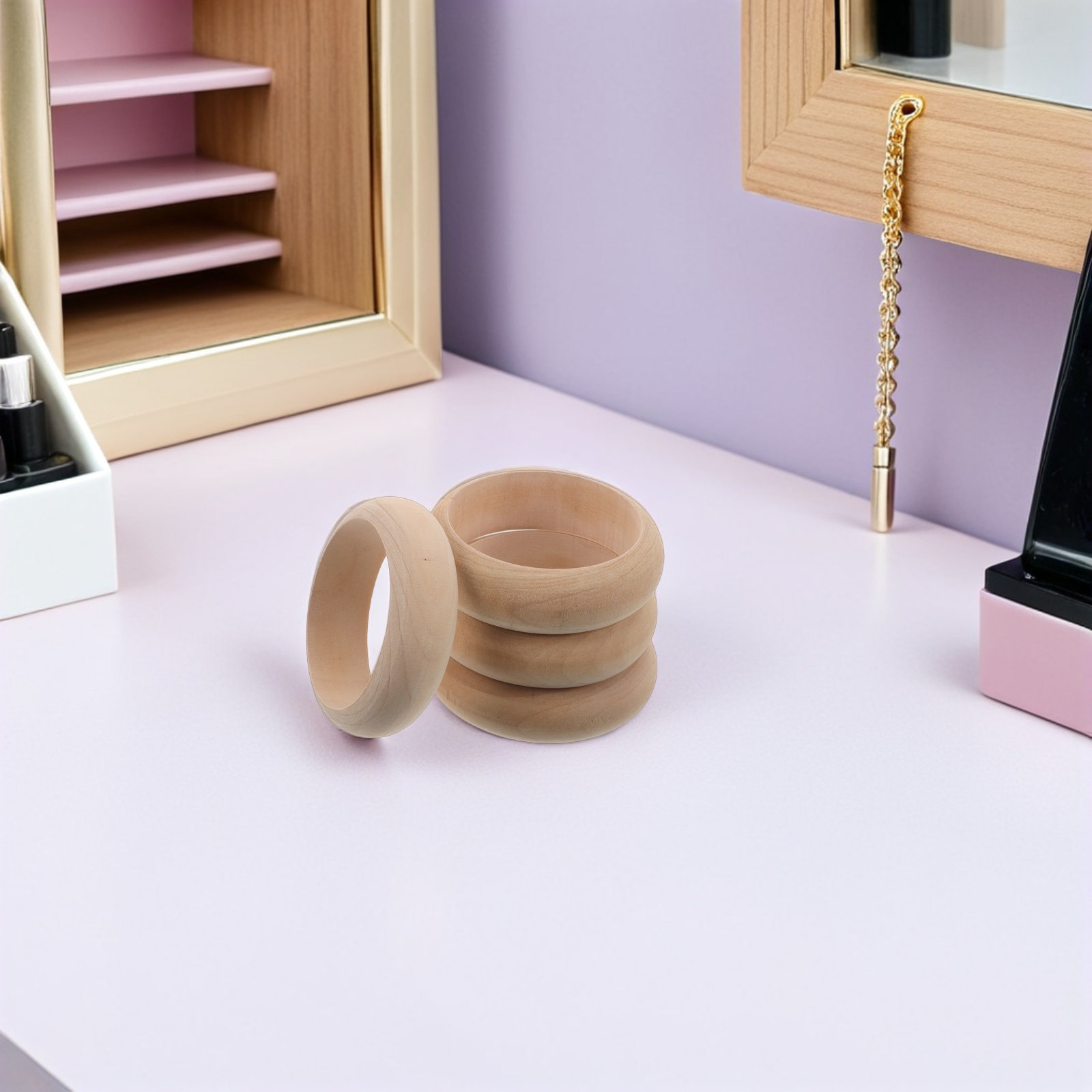 4Pcs Solid Wood Bangle Blanks  - Art Craft Making 评论和价格
