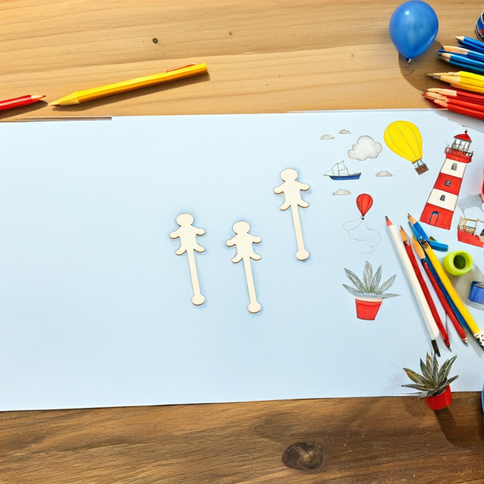 100Pcs People Ice Cream Sticks - Art Craft Ice Cream 评论和价格