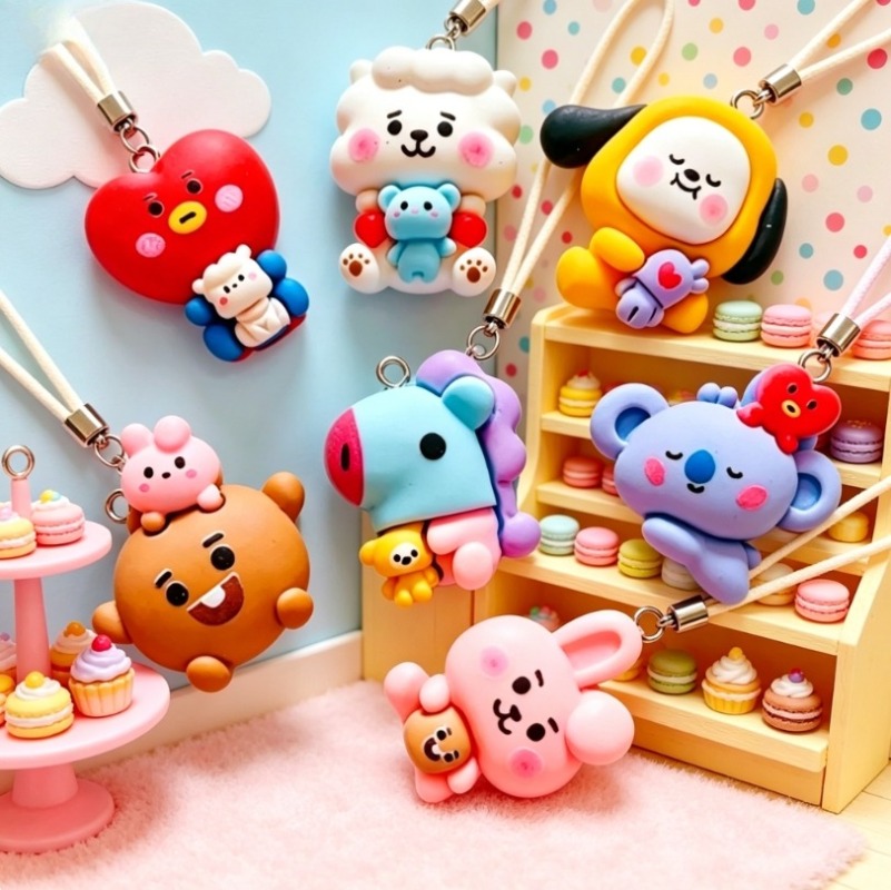 7pcs BT21 Resin Cartoon Charm  - Art Craft Making 评论和价格