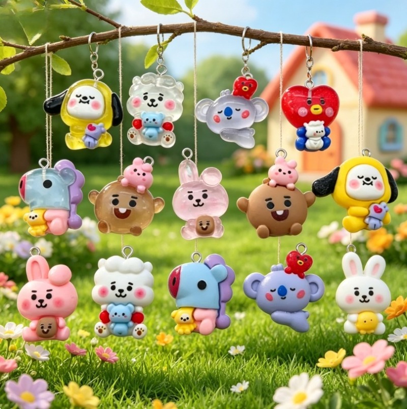7pcs BT21 Resin Cartoon Charm  - Art Craft Making 评论和价格