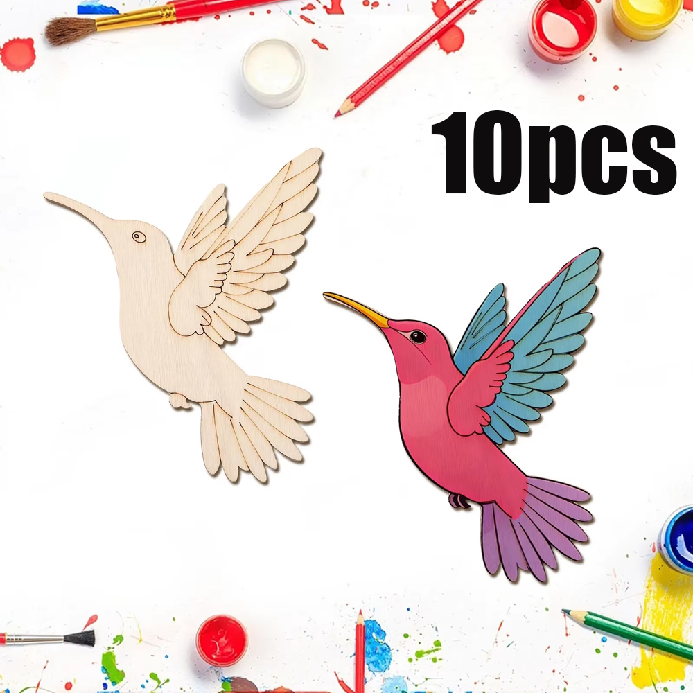 10pcs Unfinished Wood Animal B - Art Craft Animals 评论和价格