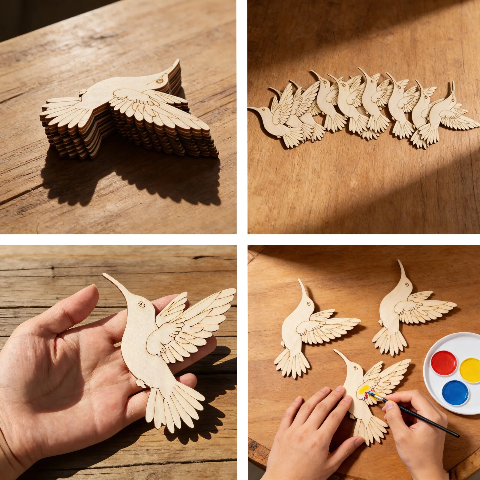 10pcs Unfinished Wood Animal B - Art Craft Animals 评论和价格