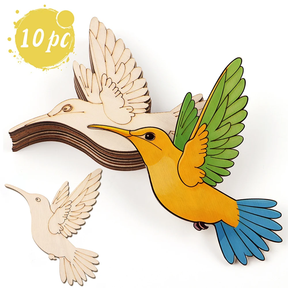 10pcs Unfinished Wood Animal B - Art Craft Animals 评论和价格
