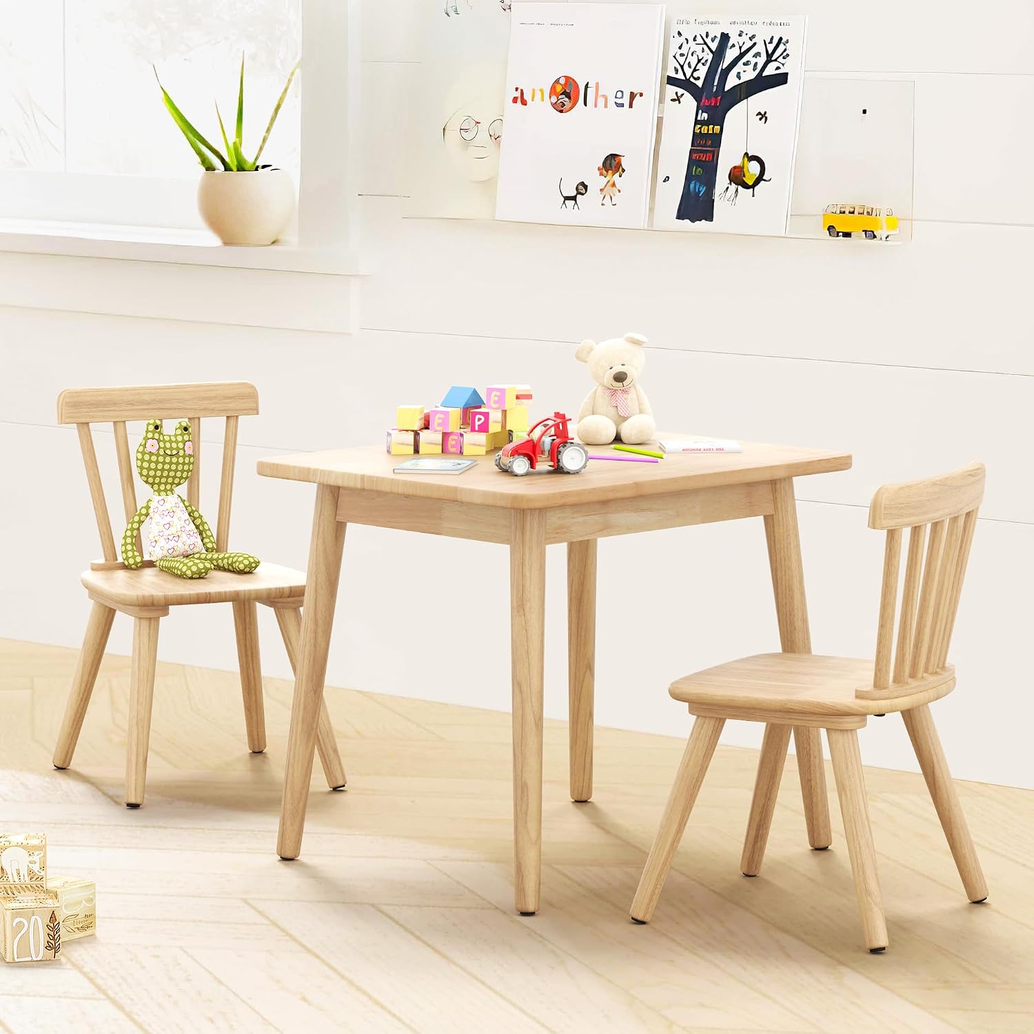 Kids Table & Chair Set Rubberw - Art Craft Toddlers 评论和价格