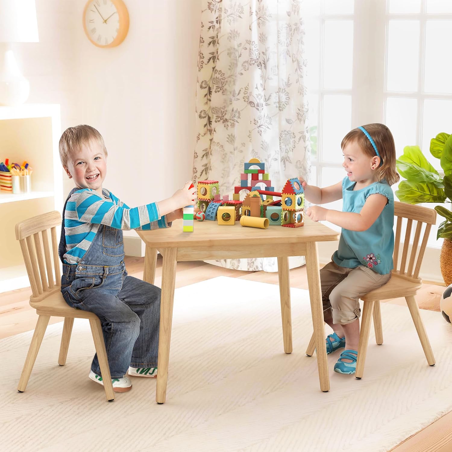 Kids Table & Chair Set Rubberw - Art Craft Toddlers 评论和价格