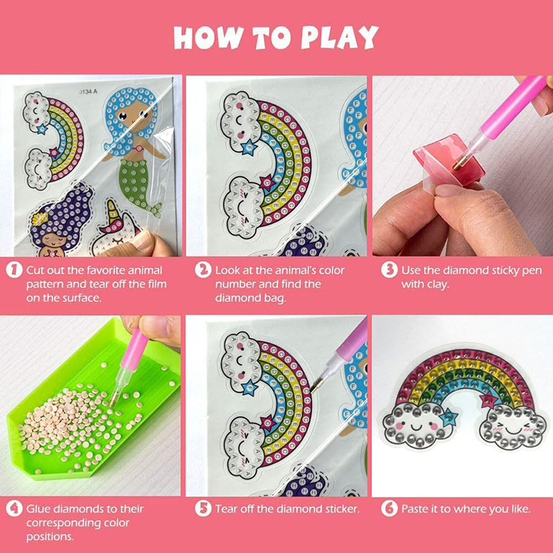 Make Diamond Stickers Kids 5D  - Art Craft Ideas With Paper 评论和价格