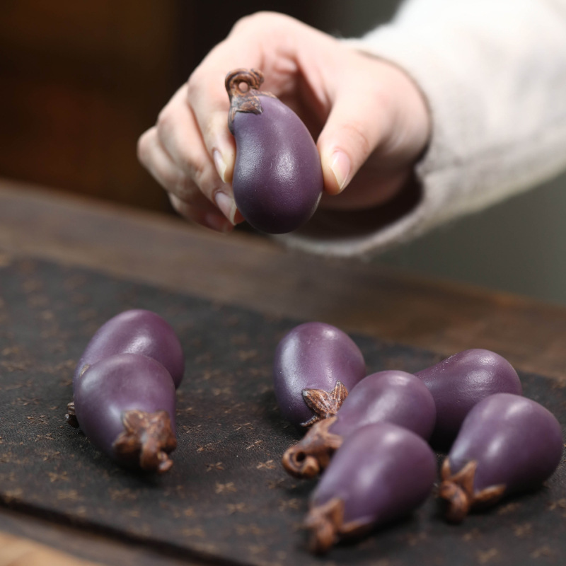Purple Sand Eggplant Tea Pet H - Art Craft Vegetables 评论和价格